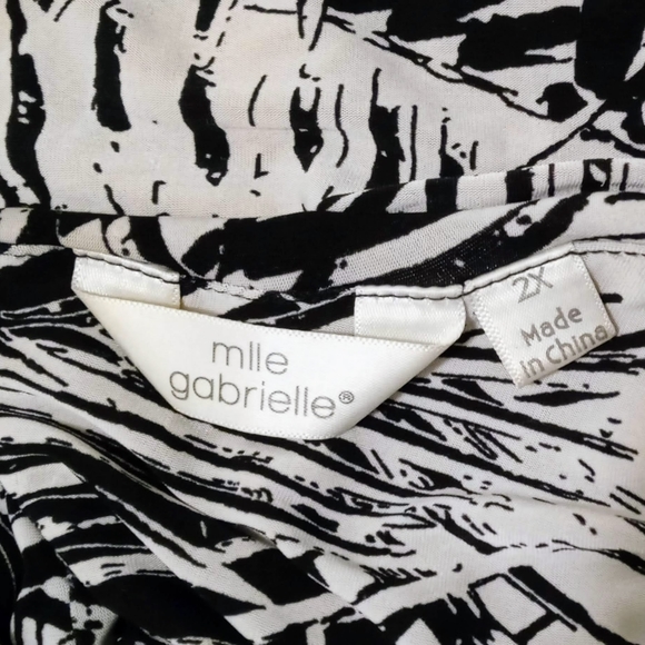 Mlle Gabrielle Plus Size Tropical Print High Neck Jewel Sheath Maxi Dress 2X - Picture 10 of 11